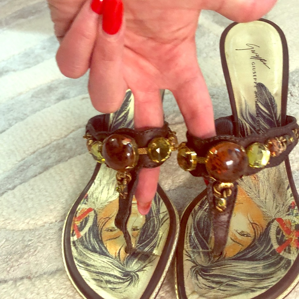 Beautiful Giuseppe zanotti thong wedge sandals